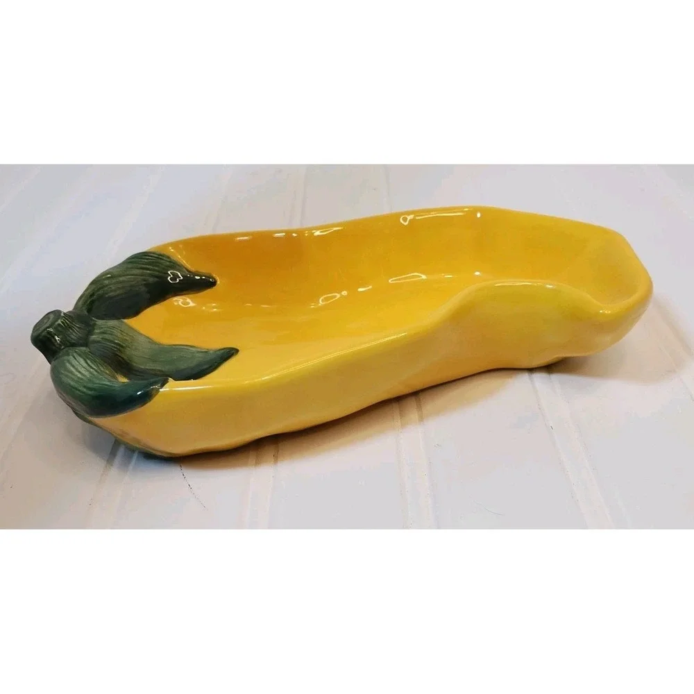 Bella Casa By Ganz Yellow Pepper Serving Dish Dip Farmhouse MCM‎ Cottage Decor